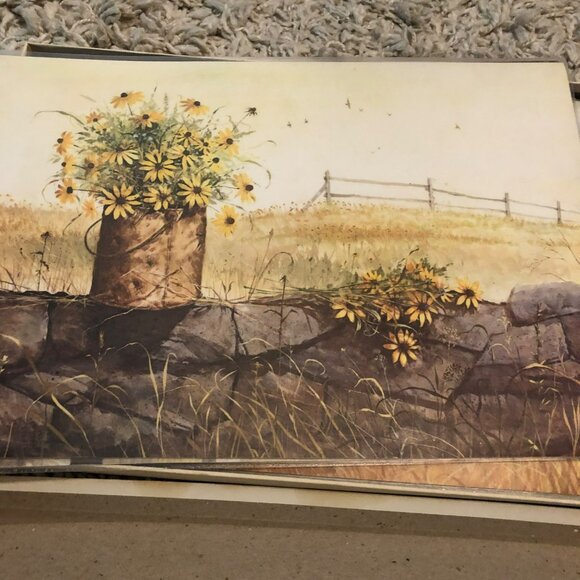 Country Moods Placemats & Coasters Set Washable & Reversible VTG - Picture 5 of 9